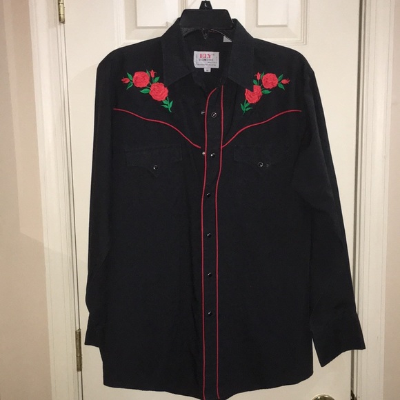 COPY - ELY DIAMOND VINTAGE WESTERN SHIRT SIZE M - Picture 1 of 8